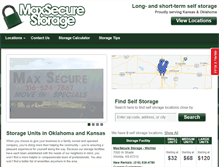 Tablet Screenshot of maxsecurestorage.com